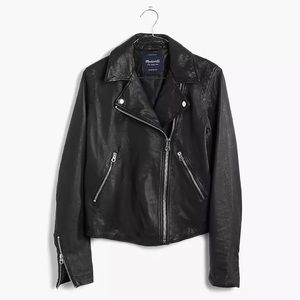 NEW Madewell Washed Leather Motorcycle Jacket